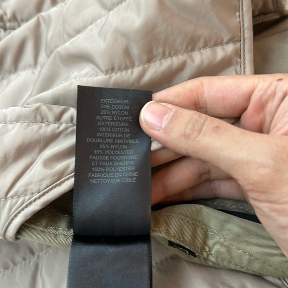 Preloved Coach Green Cotton/Nylon Parka Snap out Liner/ Faux Fur Hood Trim - Picture 9 of 17